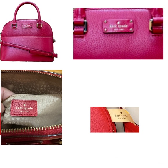 Kate Spade Mini Carli Grove Street Leather Crossbody Purse in Red Carpet w/COA - Picture 12 of 13